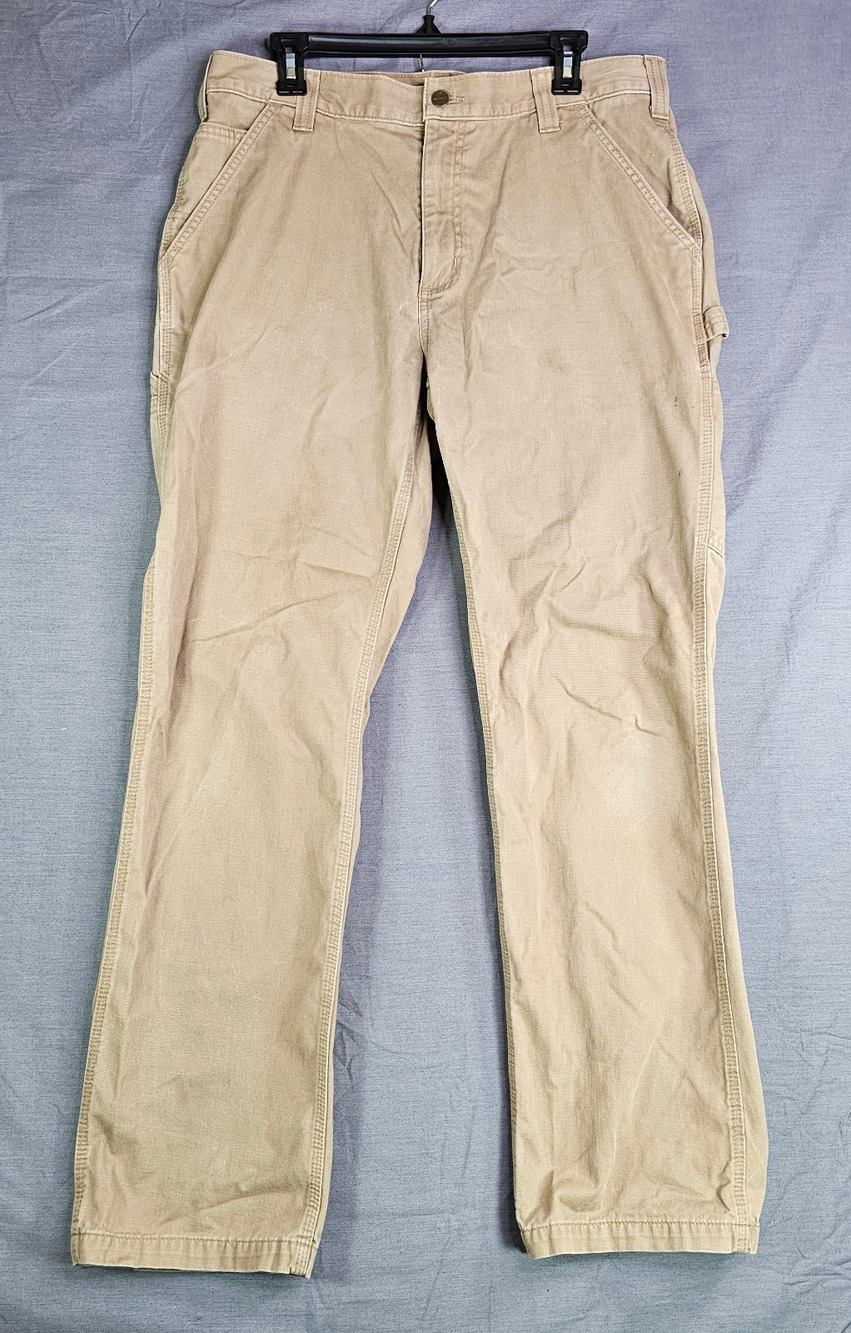 Carhartt Relaxed Fit Twill Carpenter Work Pants Khaki Men's 36x34